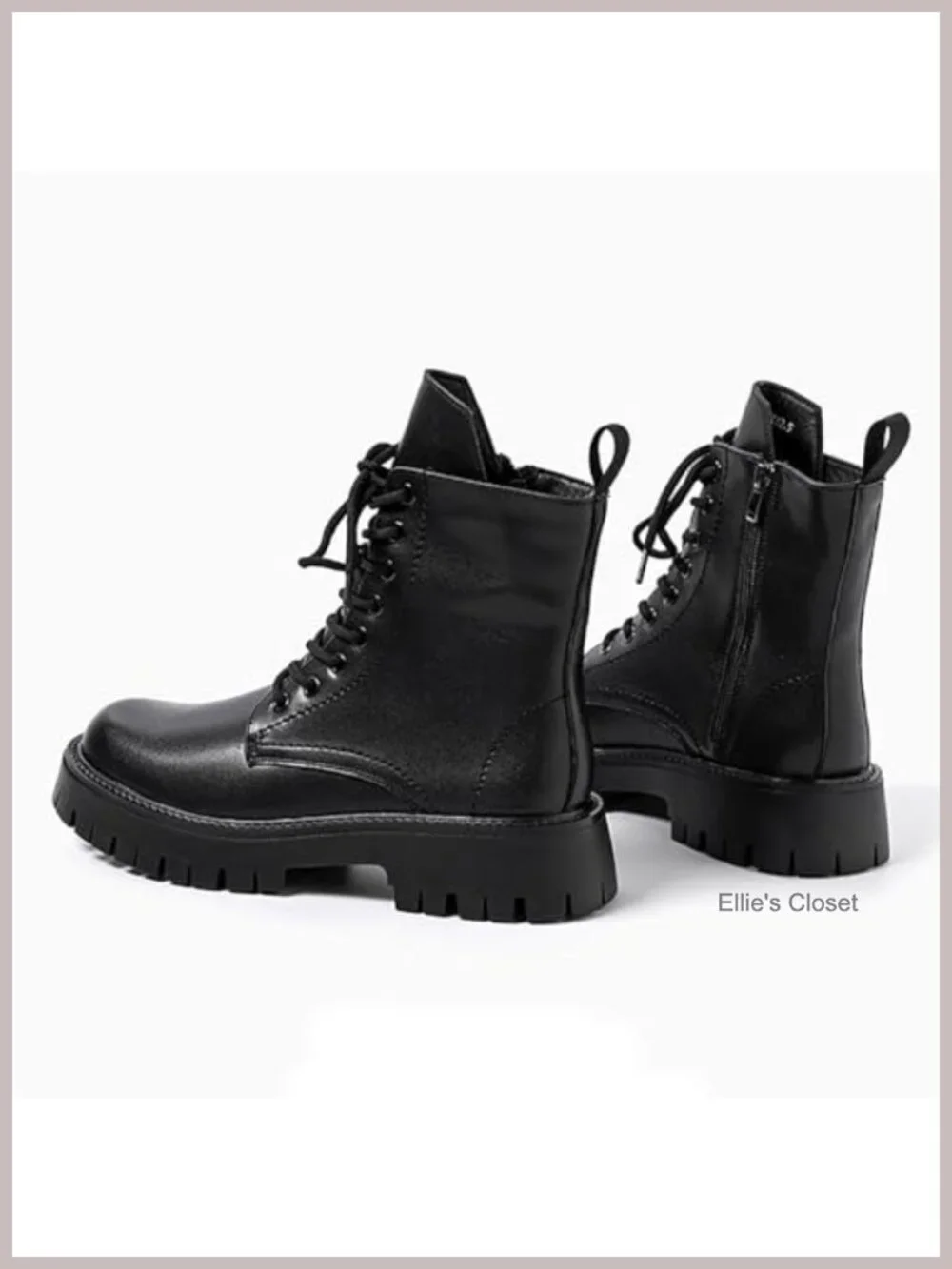 Patent Leather Platform Combat Boots Lace Up Side Zipper Chunky Lug Sole Men's